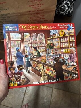 White Mountain Old Candy Store Puzzle - Red, Yellow, Brown